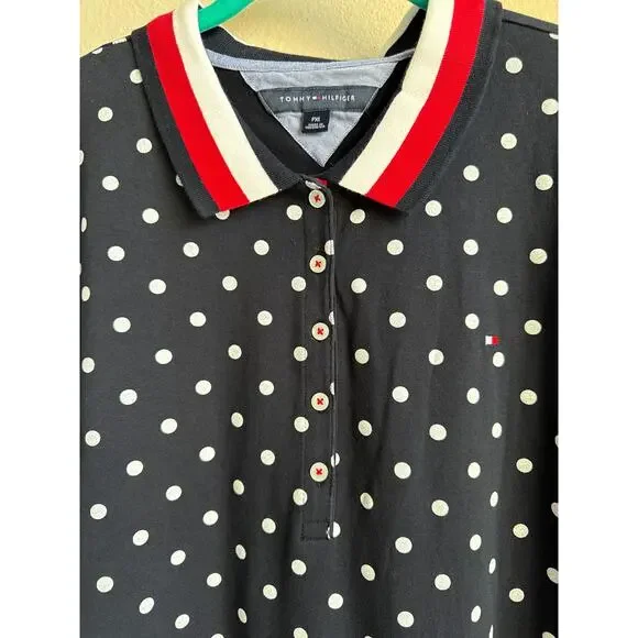 Navy Blue and Polka Dot Tommy Hilfiger Dress- PXL - Picture 4 of 5
